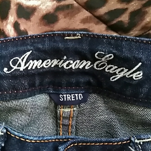 American Eagle Skinny Kick Frayed Jeans Sz 6Short - Picture 3 of 8